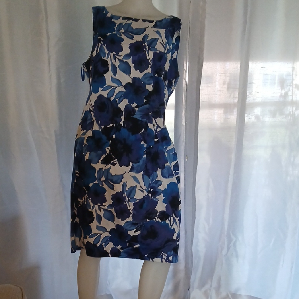 Ralph Lauren Blue and White Midi Dress